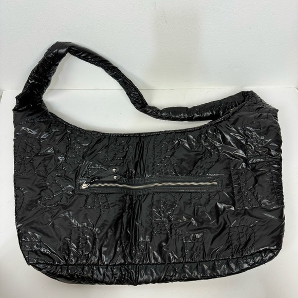 Express Nylon Quilted Soft Hobo Black Bag Shoulder Gym Bag - Picture 1 of 6